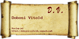 Dobosi Vitold névjegykártya